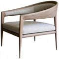 Sillón con respaldo envolvente y asiento claro - marrón/beige