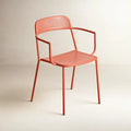 Silla con brazos rectos y estructura fina - rosa