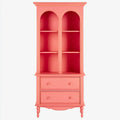 Vitrina con doble arco y cajones bajos - rosa