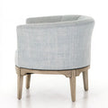 Sillón con respaldo envolvente y patas claras - gris/beige
