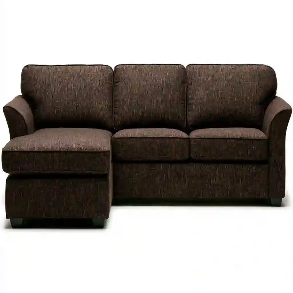 Sofá con asiento alargado y cojines segmentados - marrón