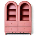 Estantería con doble arco y cajones inferiores - rosa