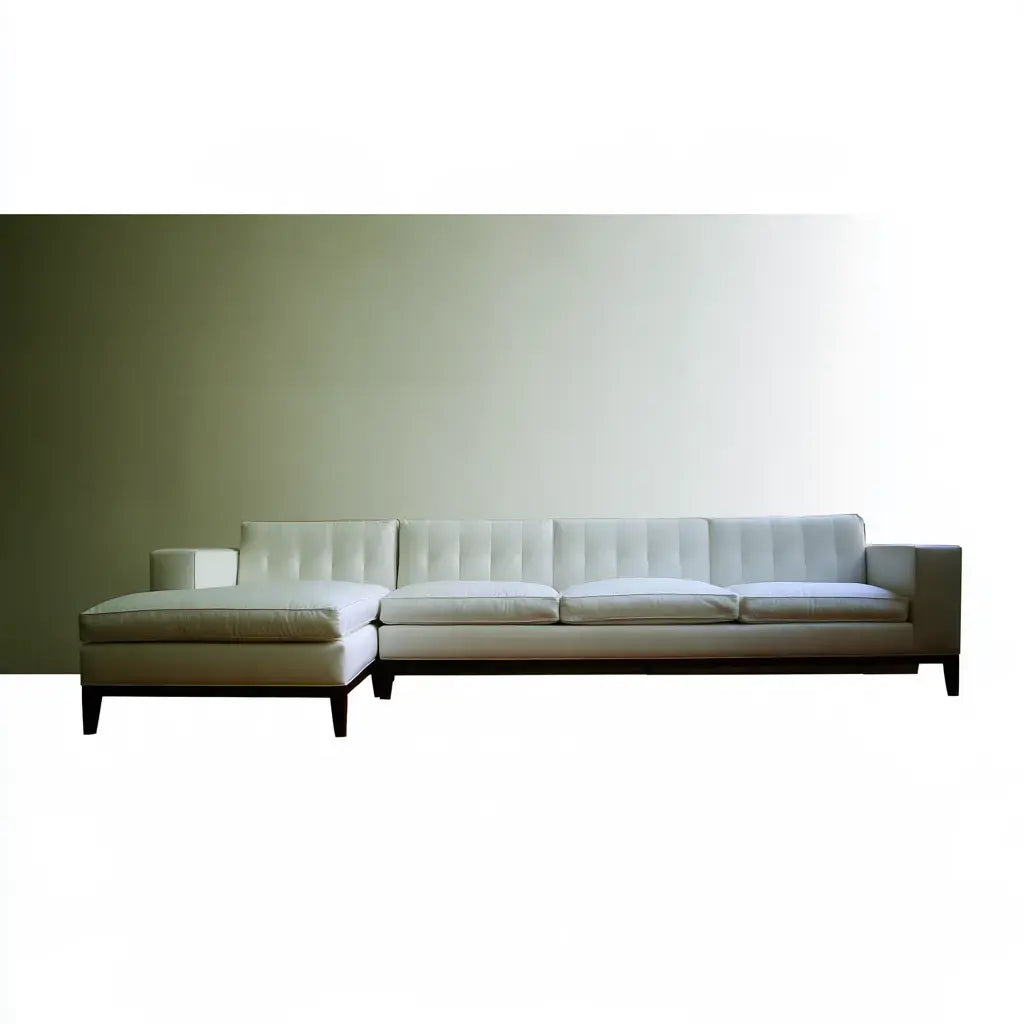 Sofá con asiento alargado y base contrastada - gris/marrón
